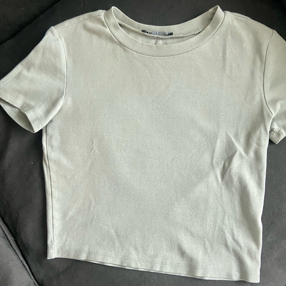 💗Zara - Crop Top - grey/green